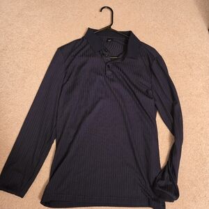 Men's Navy Long Sleeve Polo Shirt